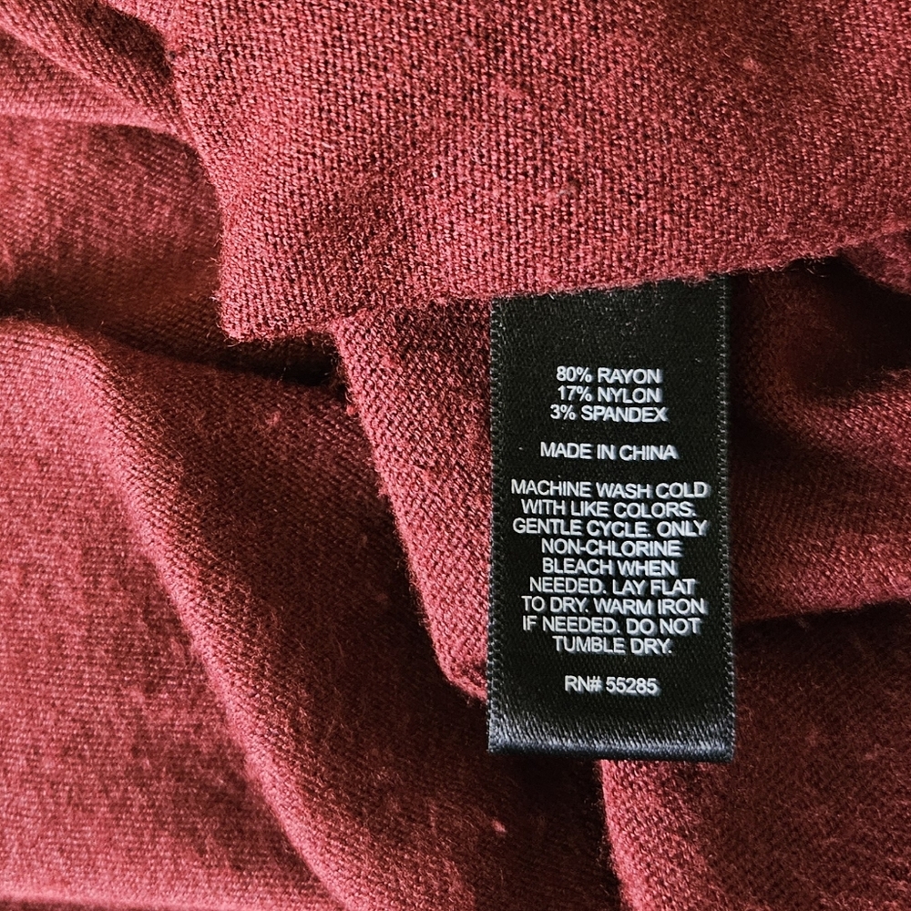 Express Burgundy Sleeveless Mock Neck Bodycon Midi Dress w/ Ruched Detailing - Picture 4 of 9